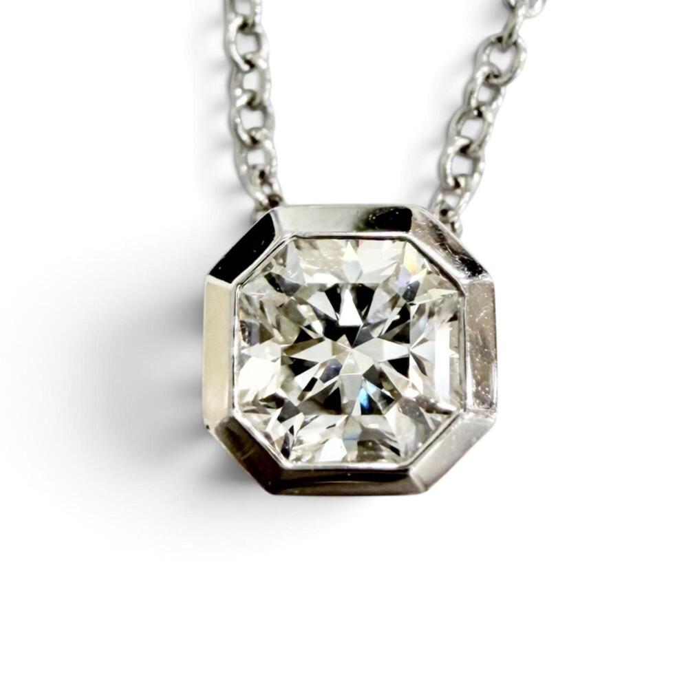 TIFFANY&Co. Tiffany 16993824 Lucida Diamond Necklace, PT950 Platinum, Setting...